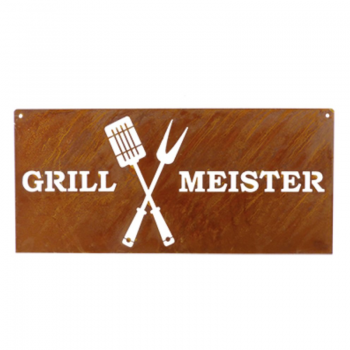 Metallschild "Grill Meister"